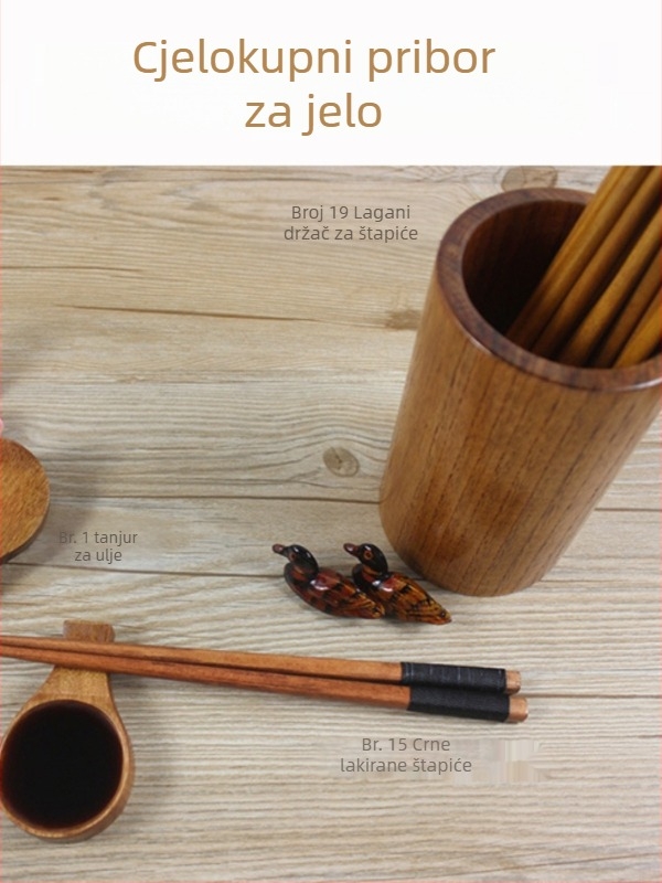 Okrugli drveni tanjur za umak, površina lakirana sprejem, jednobojni uzorak, moderni minimalistički stil