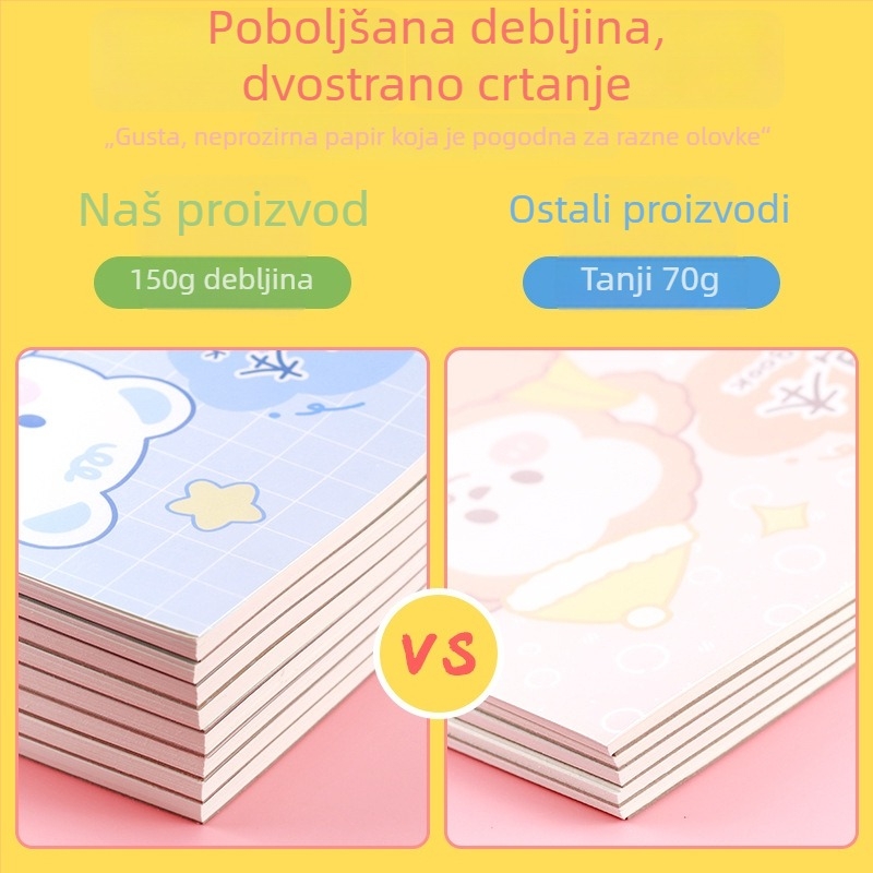 Skicnjak za crtanje – slatki zeko i lijeni mačak, tema učiteljeva nagrada (Model: YH-A4 za crtanje; Poklopac: papir; Veza: slobodna; Materijal papira: skic papir; Gramatura: 150 g/m²; Težina jedinice: ~298 g; Stil notesa: 23169906718)