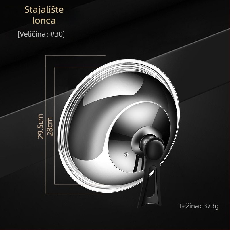Poklopac za lonac od nehrđajućeg čelika • Model: poklopac od nehrđajućeg čelika • Težina: 0,4–0,6 kg • Marka: AKL • Prilagodba: Da