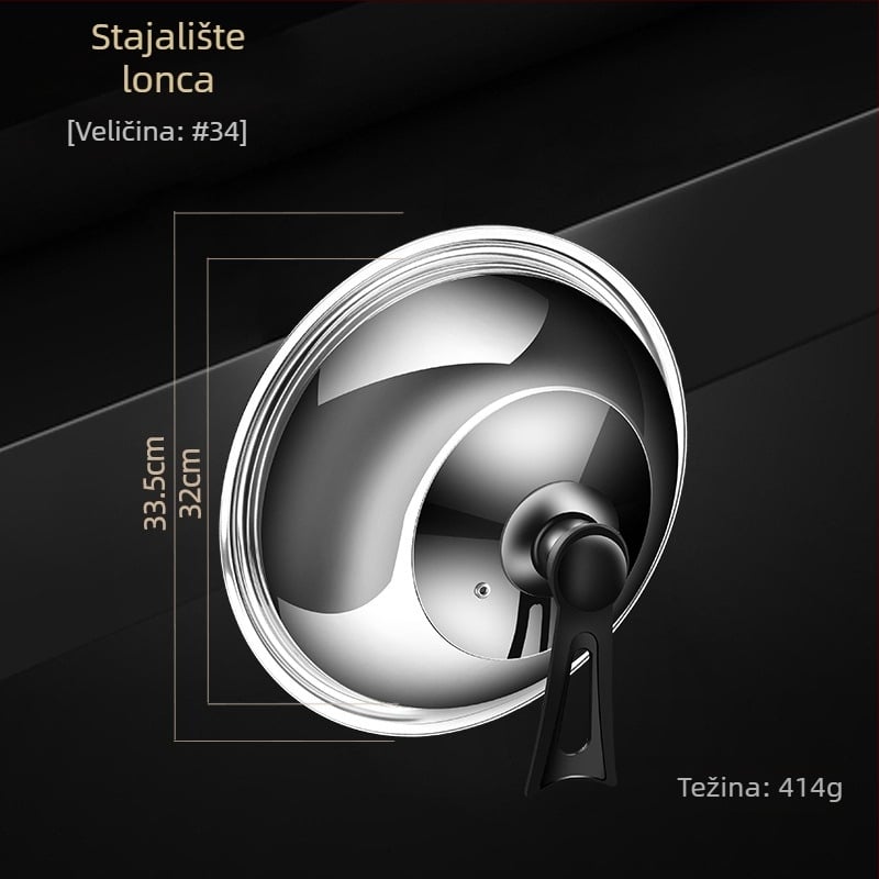 Poklopac za lonac od nehrđajućeg čelika • Model: poklopac od nehrđajućeg čelika • Težina: 0,4–0,6 kg • Marka: AKL • Prilagodba: Da