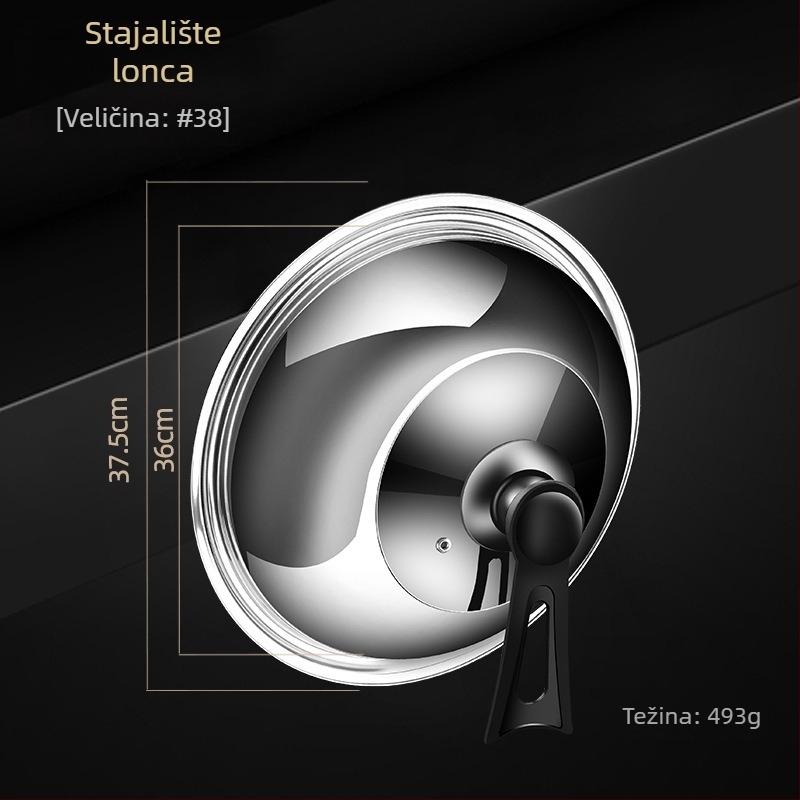 Poklopac za lonac od nehrđajućeg čelika • Model: poklopac od nehrđajućeg čelika • Težina: 0,4–0,6 kg • Marka: AKL • Prilagodba: Da