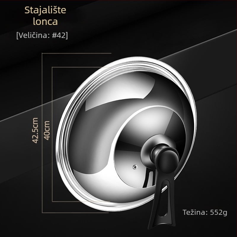Poklopac za lonac od nehrđajućeg čelika • Model: poklopac od nehrđajućeg čelika • Težina: 0,4–0,6 kg • Marka: AKL • Prilagodba: Da