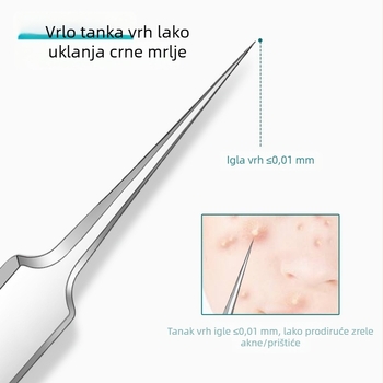 Ultra oštra igla za akne i klip za crne točke – nehrđajući čelik