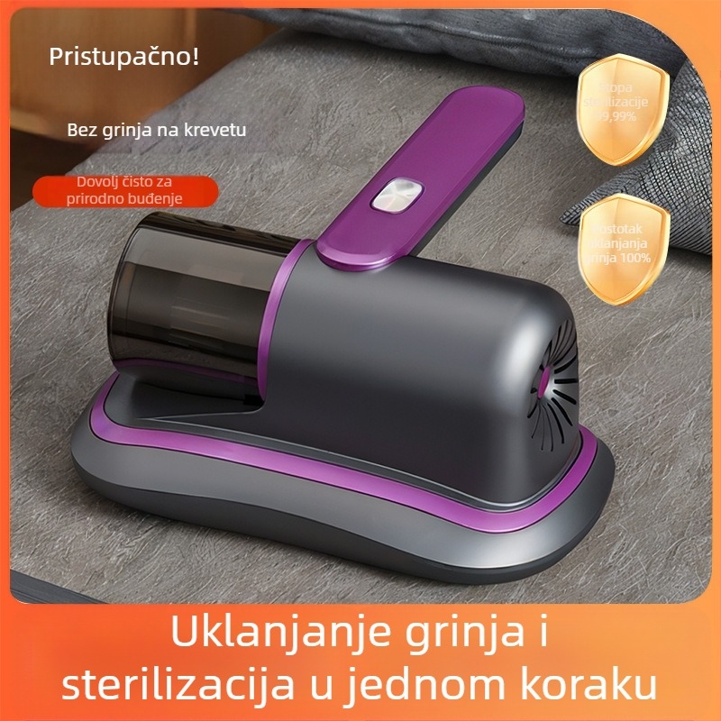 Bežični usisavač za uklanjanje grinja s UV sterilizacijom, za krevet i kauč, posuda za prašinu, širina usisavanja 0–10 cm