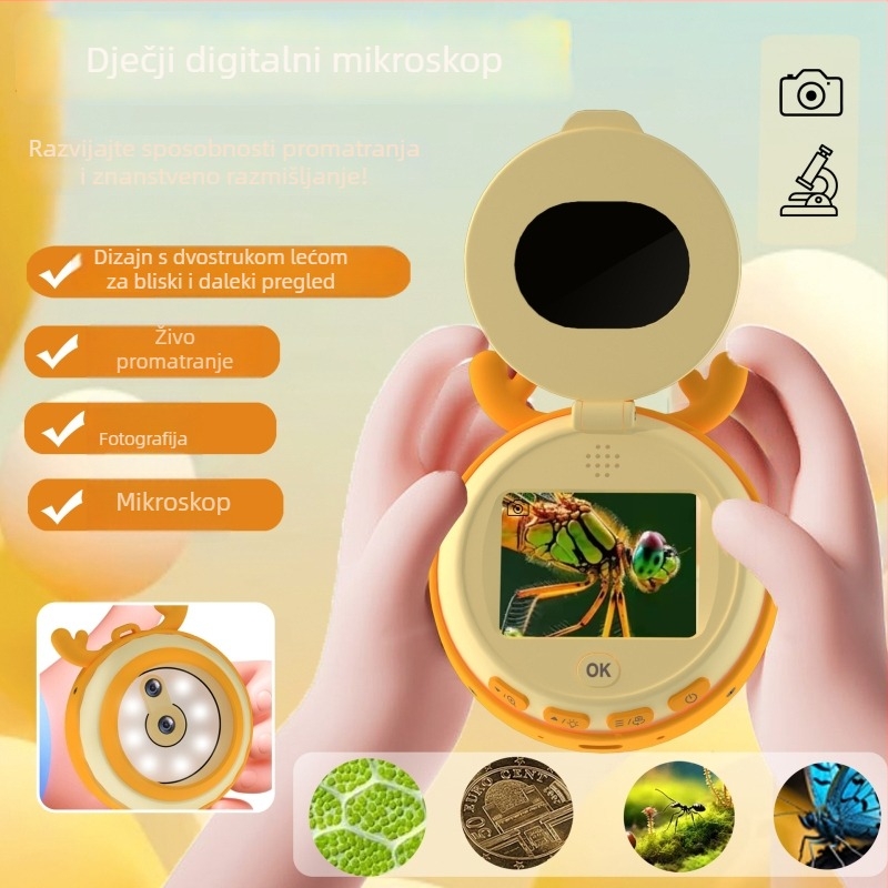 HM020F Dječji digitalni mikroskop s kamerom – edukativna igračka za znanstvena istraživanja i poučavanje