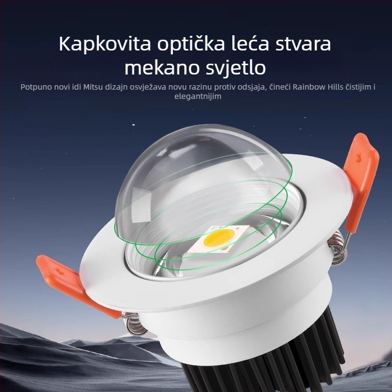 Ugrađena LED zidna svjetiljka – aluminijsko kućište, moderni minimalistički dizajn (LED izvor, CRI ≥95, napon ≤36V, model PJ-CHSD)