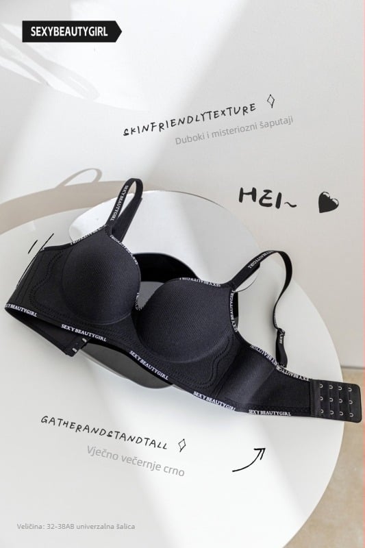 Push-Up najlon grudnjak, 3/4 šalice, odvojive naramenice, stražnji zatvarač s tri reda kuka, jedinstven dizajn