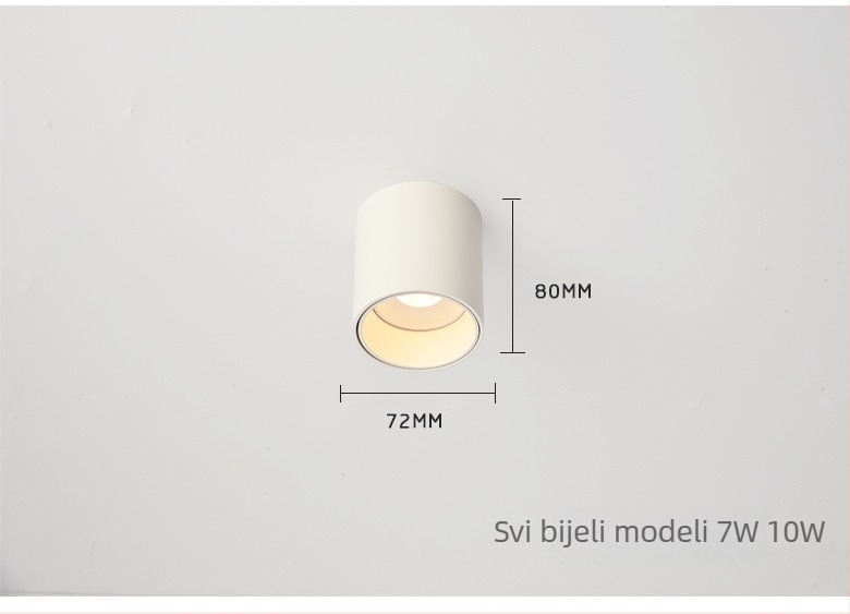 Pinton LED antiglare okrugla svjetiljka za otvoreni montažni sustav, aluminijsko kućište, 220V, CRI ≥ 90