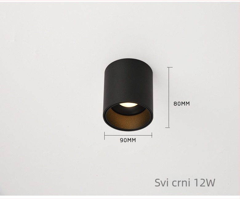 Pinton LED antiglare okrugla svjetiljka za otvoreni montažni sustav, aluminijsko kućište, 220V, CRI ≥ 90