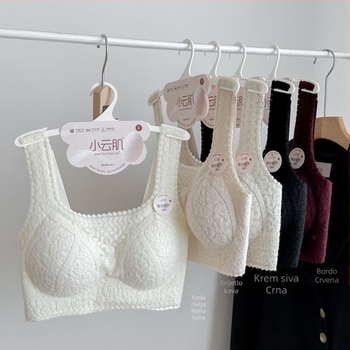 Čipkasti bralet s lijepim leđima, kvadratnim izrezom, fiksiranim košaricama, tanko oblikovanim košaricama, pamučnom podstavom