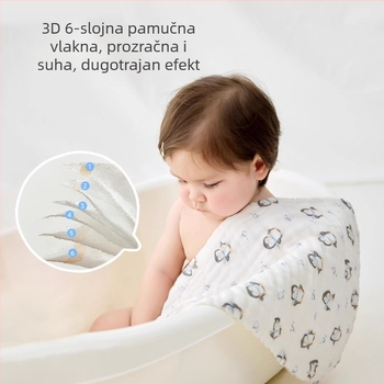 Novorođenački ručnik za sline, četvrtastog oblika, pamuk >95%, crtić uzorak, unisex