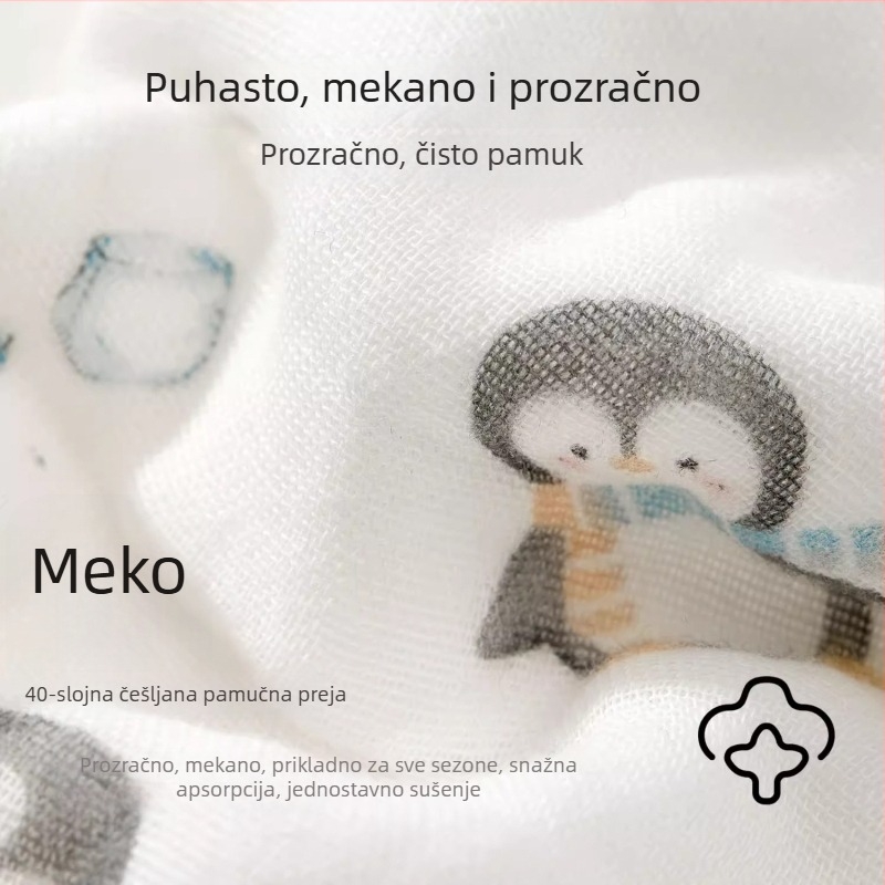 Novorođenački ručnik za sline, četvrtastog oblika, pamuk >95%, crtić uzorak, unisex
