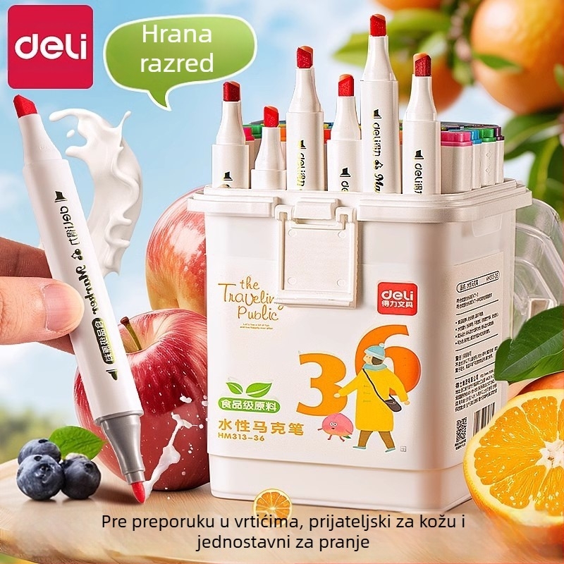 Deli marker za djecu, s dvostrukim vrhom, perivi, na bazi vode, netoksičan