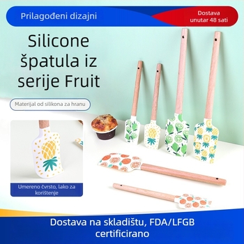 Silikonska spatula za pečenje s drvenom drškom (Brand HY; Materijal: silikon; Pogodno za kreme i glazure)
