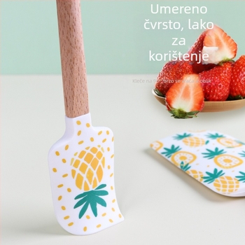 Silikonska spatula za pečenje s drvenom drškom (Brand HY; Materijal: silikon; Pogodno za kreme i glazure)