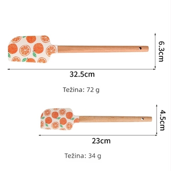 Silikonska spatula za pečenje s drvenom drškom (Brand HY; Materijal: silikon; Pogodno za kreme i glazure)