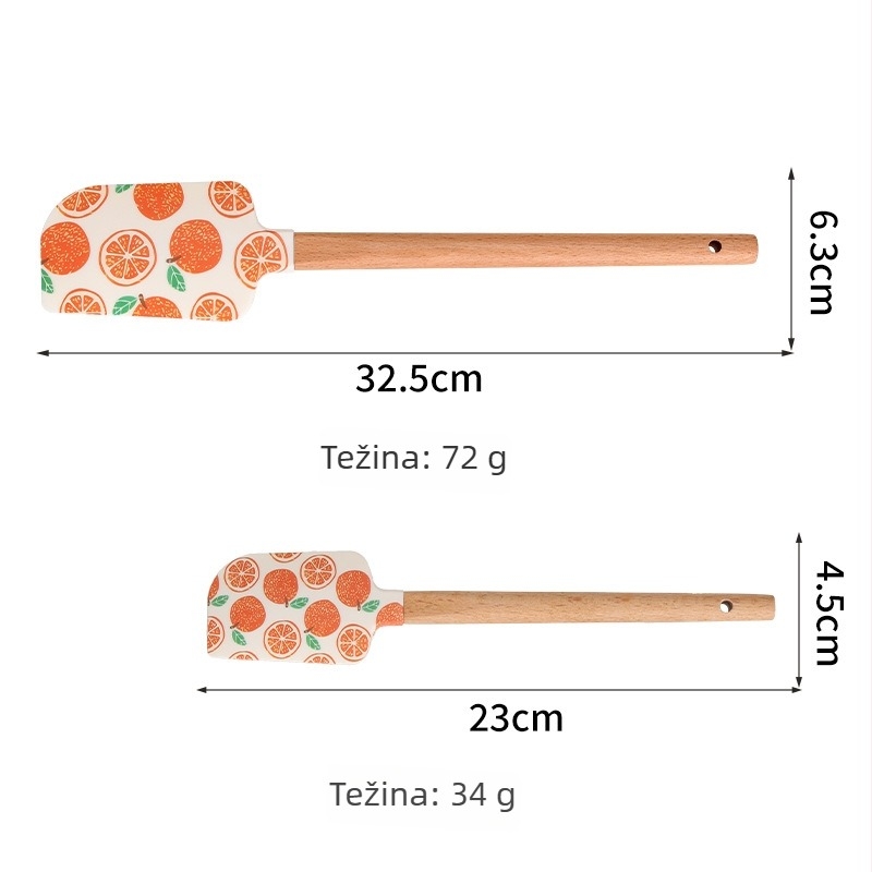 Silikonska spatula za pečenje s drvenom drškom (Brand HY; Materijal: silikon; Pogodno za kreme i glazure)