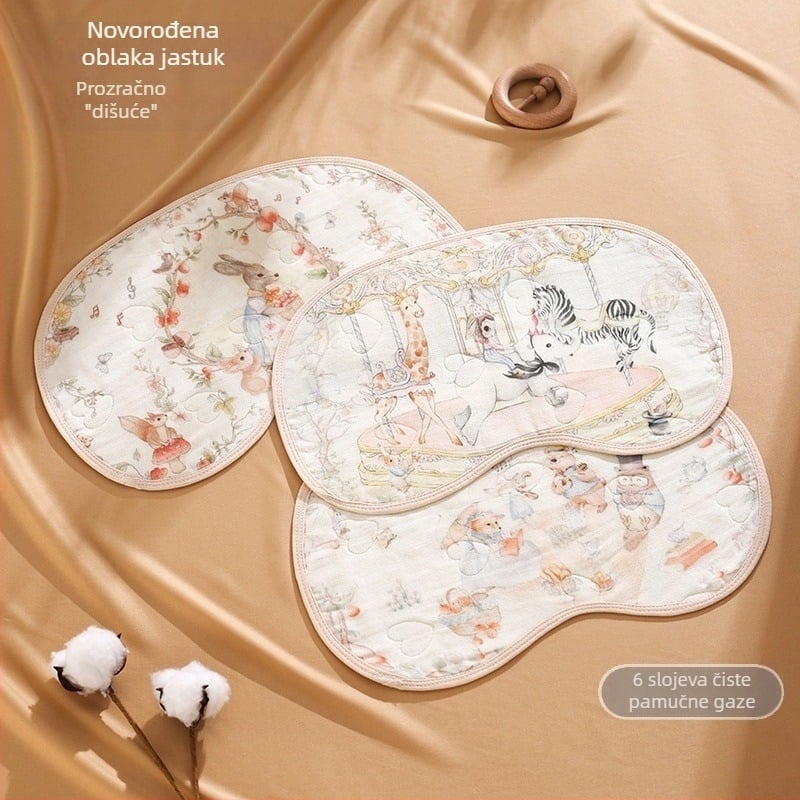 Strong Baby dječji oblačni jastuk, gazna od pamuka 100%, crtani stil, klasa A, za novorođenčad do 1 godine