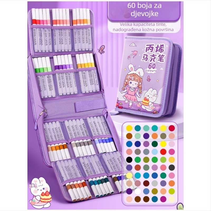 Chalk Time akvarelna olovka i akrilni marker u kineskom stilu, s mekanim vrhom, koji se mogu slagati, za učenike osnovne škole