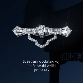 Bakarna broš s valovitim i U-oblik dizajnom, elektroplatinirana, INS stil, unisex dodatak