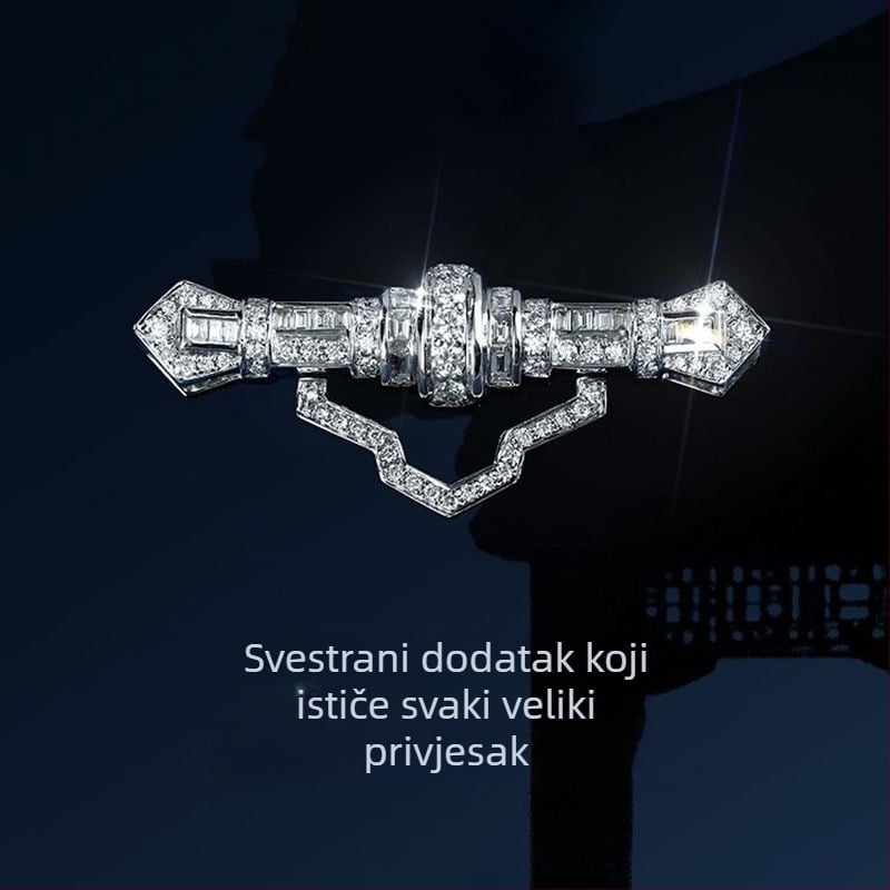 Bakarna broš s valovitim i U-oblik dizajnom, elektroplatinirana, INS stil, unisex dodatak