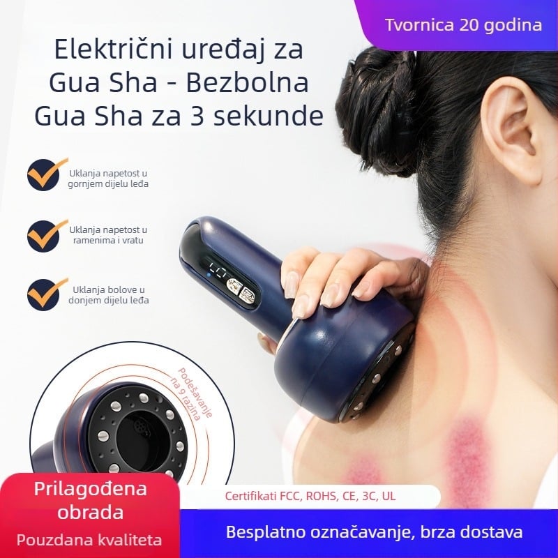 Električni aparat za cupping i grebanje za kućnu upotrebu, model XW-670, punjiv, kontrola tipkama, regulacija temperature, podesiva brzina