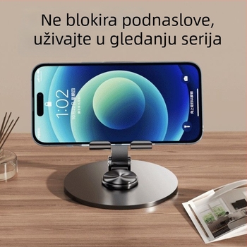 Sklopivi stolni držač za telefon i tablet – metalni, minimalističkog stila, za stolnu upotrebu