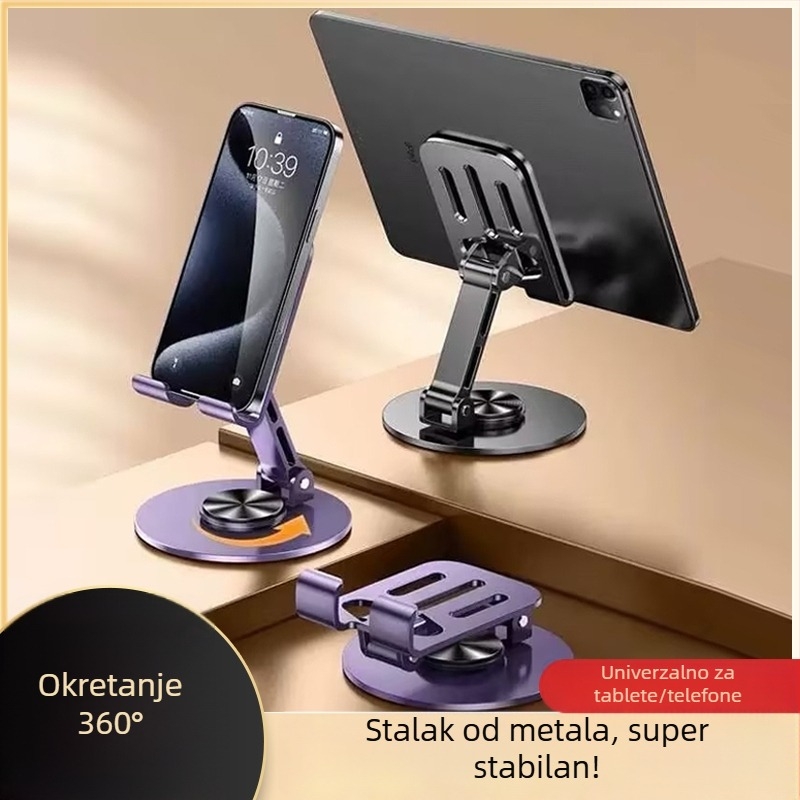 Sklopivi stolni držač za telefon i tablet – metalni, minimalističkog stila, za stolnu upotrebu