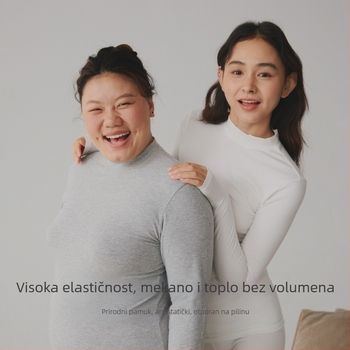 Čist pamuk termalni top - okrugli izrez, dugi rukavi, osnovni sloj ili se može nositi i kao vanjska odjeća, jednodjelni, 181-200 g/m², 95-100% pamuk
