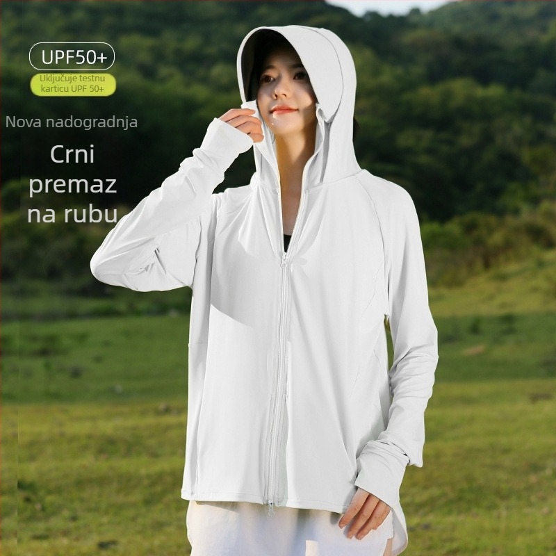 Ženska ljetna jakna za zaštitu od sunca, prozračna, s kapuljačom, poliester