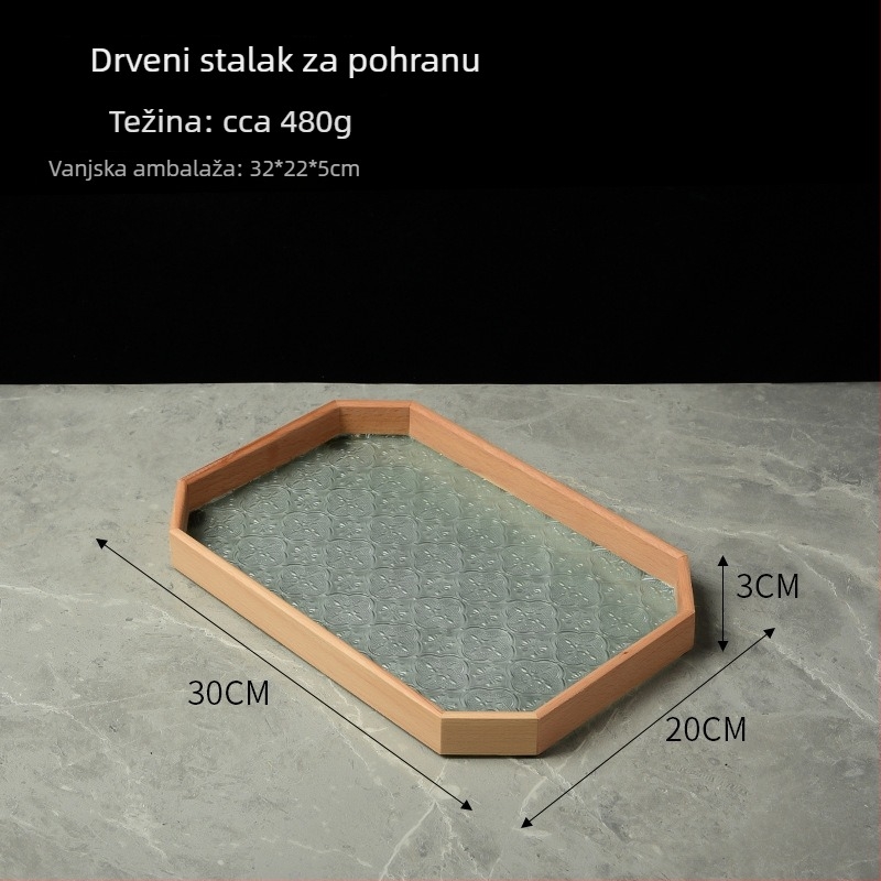 Čajni tanjur, nepravilnog oblika, prugasti uzorak, moderan jednostavan stil (Oblik: nepravilnog; Uzorak: prugasti; Stil: moderan jednostavan)