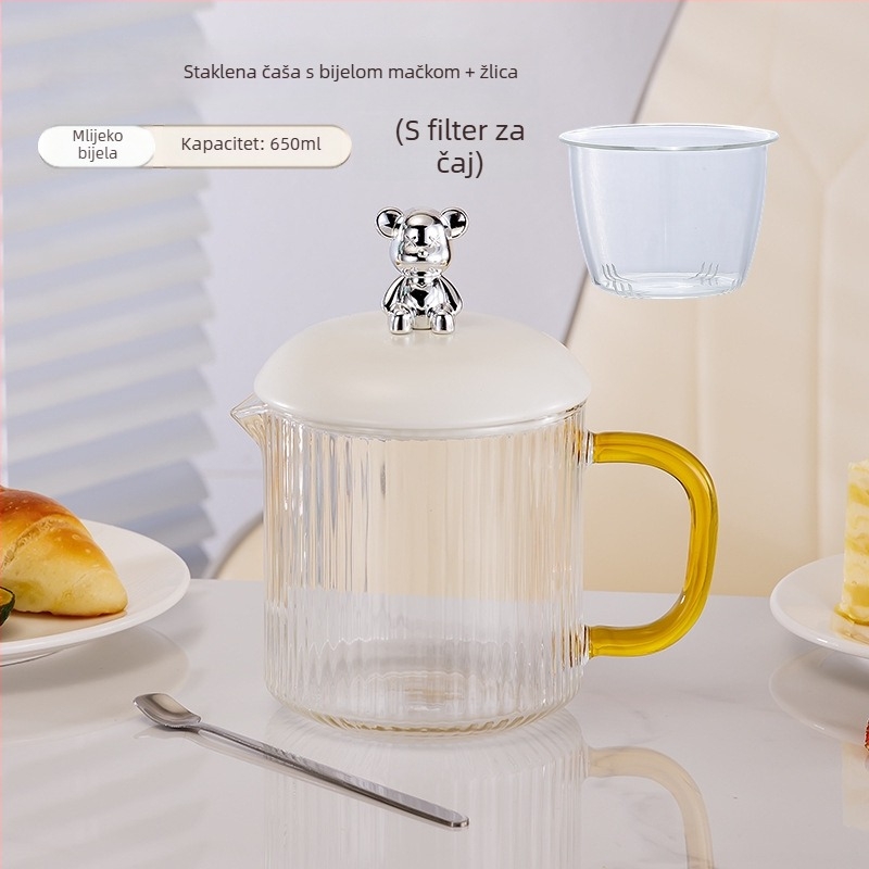 Električni lonac za zdravlje s borosilikatnim staklom, 650 ml, 220 V, 360 W, Inteligentno vremensko isključivanje, Elektronički termostat