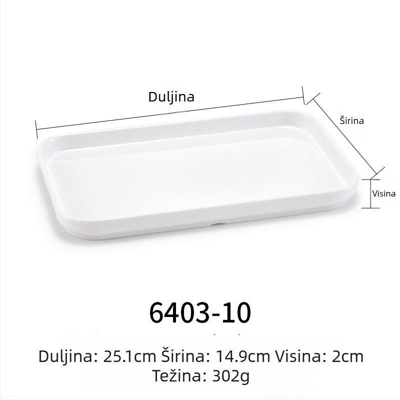 Melaminski plosnati tanjur, pravokutnog oblika, japanskog stila, plastični pladanj s dojmom porculana, mogućnost personalizacije