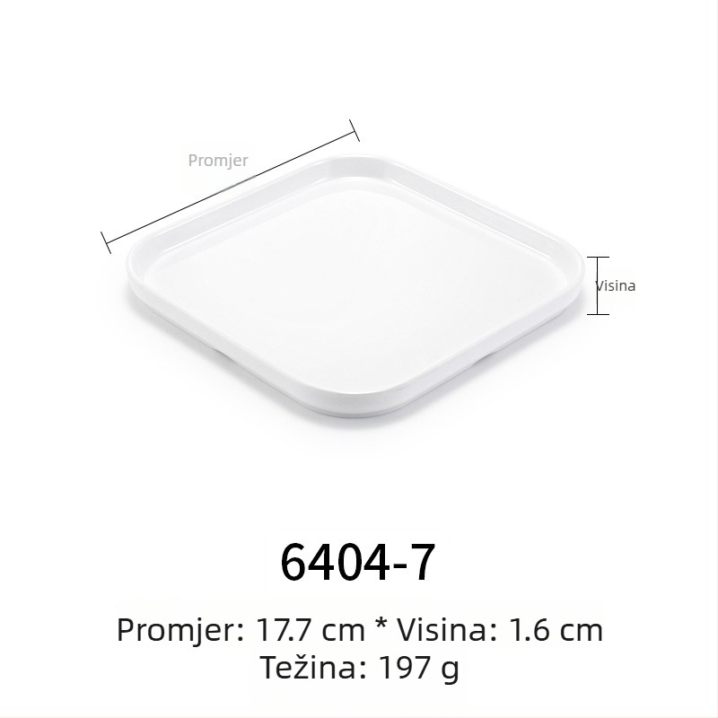 Melaminski plosnati tanjur, pravokutnog oblika, japanskog stila, plastični pladanj s dojmom porculana, mogućnost personalizacije