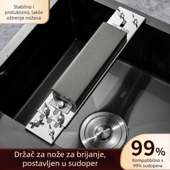 Stalak za oštrenje nože od nehrđajućeg čelika, baza za brusni kamen, prilagodljiv, fiksni, konstrukcija ekstra debea