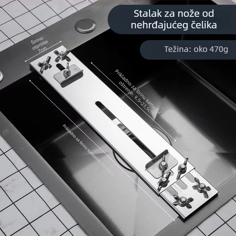 Stalak za oštrenje nože od nehrđajućeg čelika, baza za brusni kamen, prilagodljiv, fiksni, konstrukcija ekstra debea
