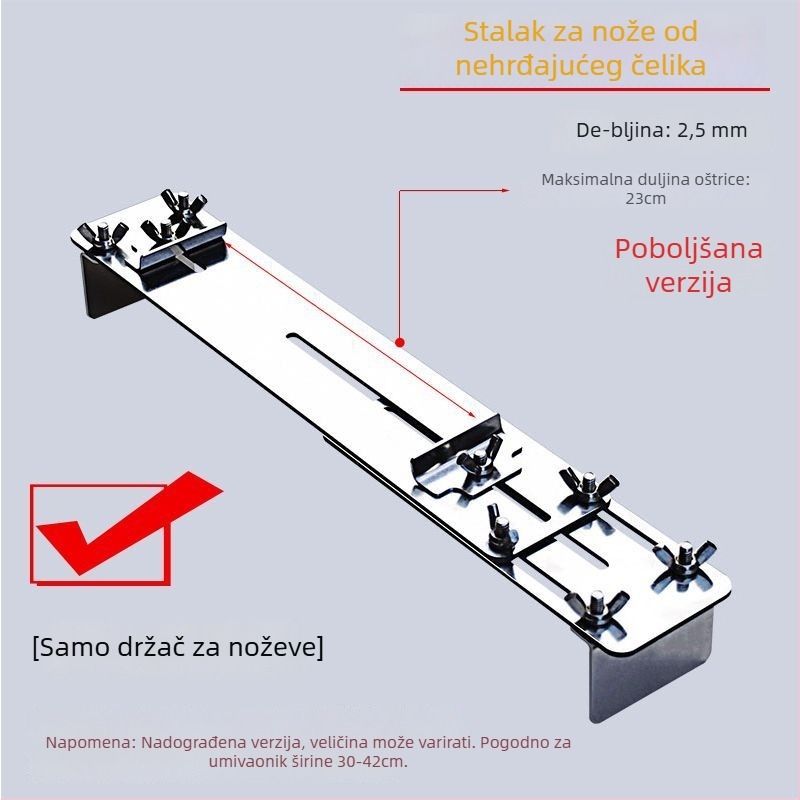 Stalak za oštrenje nože od nehrđajućeg čelika, baza za brusni kamen, prilagodljiv, fiksni, konstrukcija ekstra debea