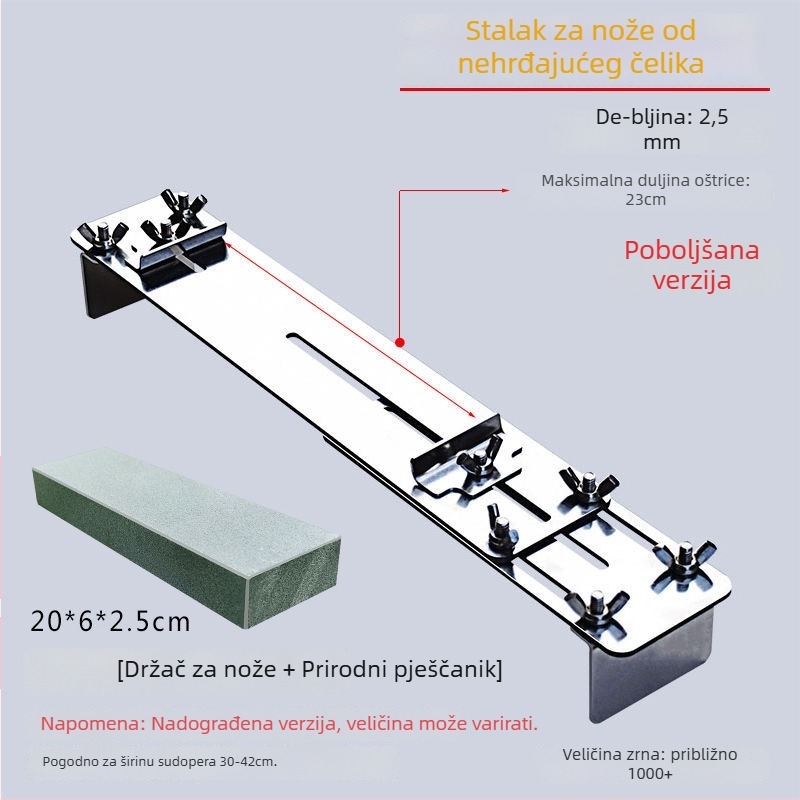 Stalak za oštrenje nože od nehrđajućeg čelika, baza za brusni kamen, prilagodljiv, fiksni, konstrukcija ekstra debea
