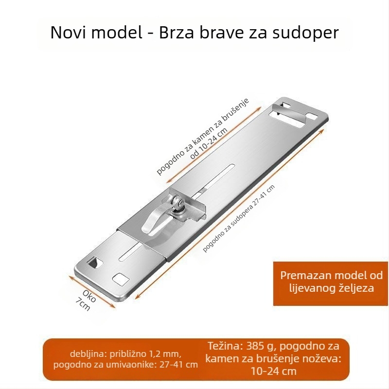 Stalak za oštrenje nože od nehrđajućeg čelika, baza za brusni kamen, prilagodljiv, fiksni, konstrukcija ekstra debea
