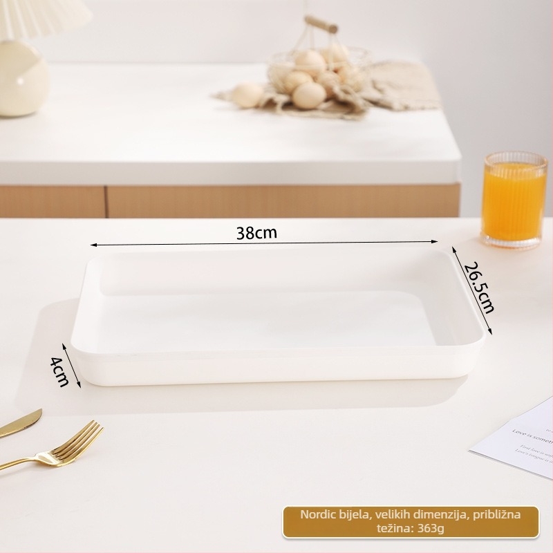 PP Nordic kvadratni pladanj za posluživanje, jednofarban dizajn, za čaj i kavu, s logom