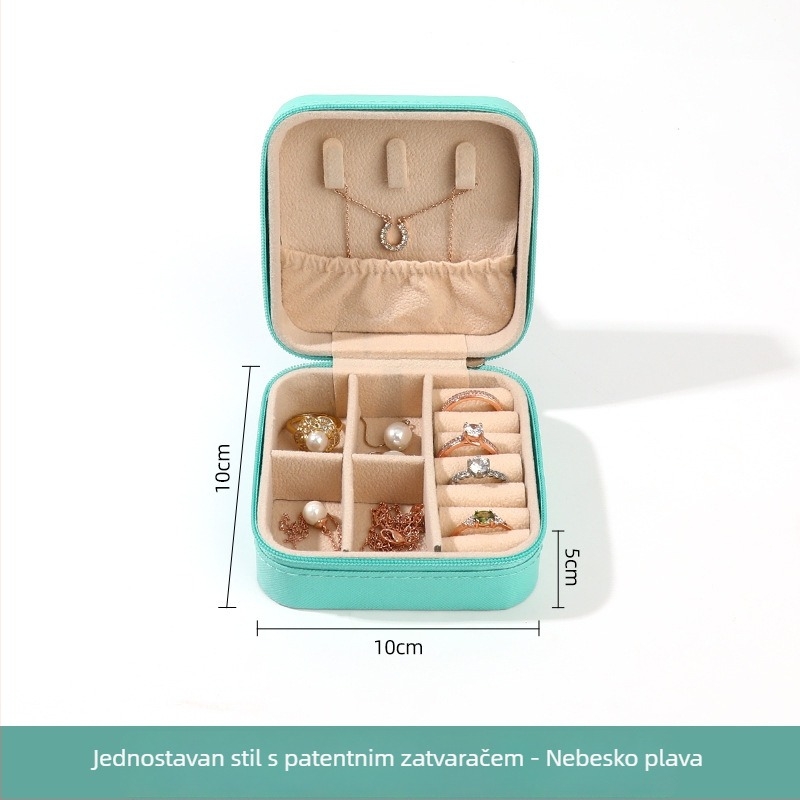 Kutija za nakit od rižinog baršuna za prstenje, naušnice i privjeske — prijenosna, luksuzno pakiranje