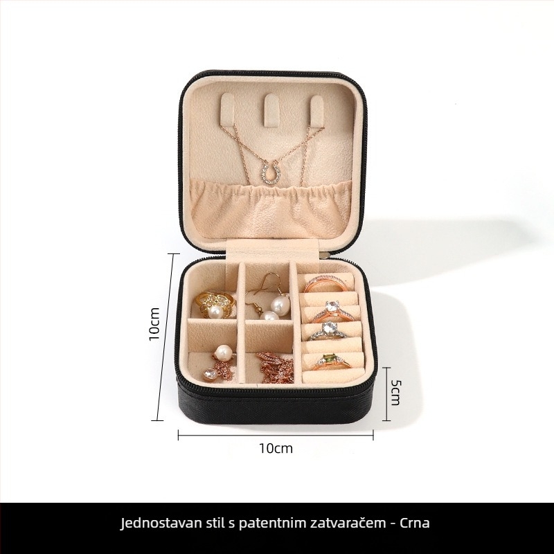 Kutija za nakit od rižinog baršuna za prstenje, naušnice i privjeske — prijenosna, luksuzno pakiranje