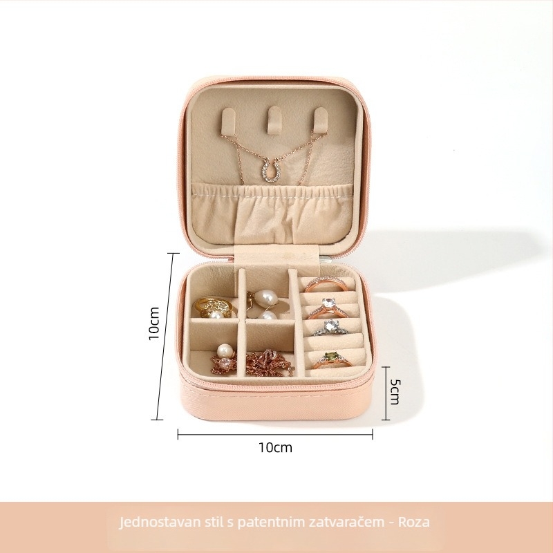 Kutija za nakit od rižinog baršuna za prstenje, naušnice i privjeske — prijenosna, luksuzno pakiranje