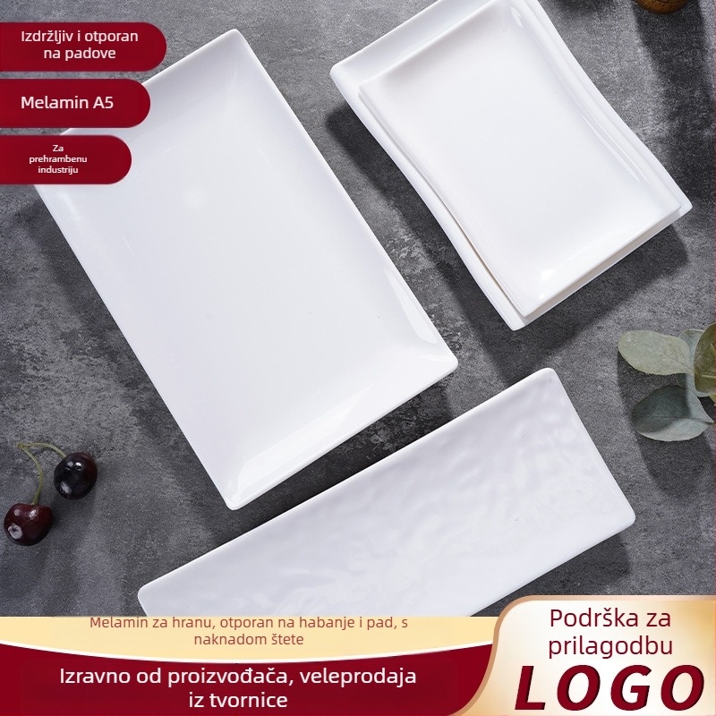 Melaminski tanjur, kvadratnog oblika, suvremeni minimalistički stil (Materijal: Melamin; Oblik: Kvadratni; Stil: Moderni Minimalizam; Mikrovalna pećnica: Nije dostupna; Tisak logotipa: Moguće)