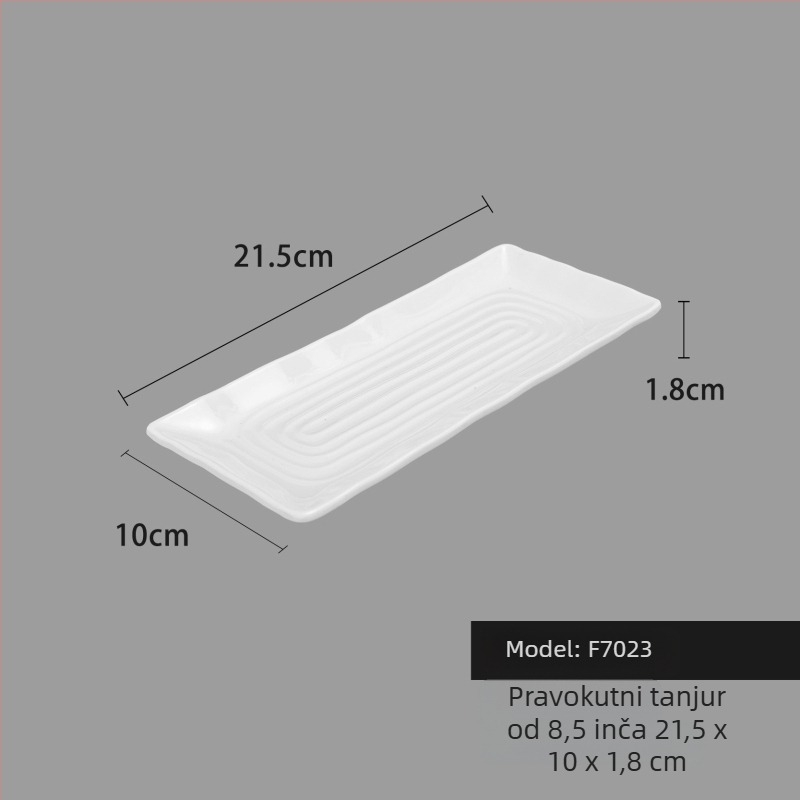 Melaminski tanjur, kvadratnog oblika, suvremeni minimalistički stil (Materijal: Melamin; Oblik: Kvadratni; Stil: Moderni Minimalizam; Mikrovalna pećnica: Nije dostupna; Tisak logotipa: Moguće)