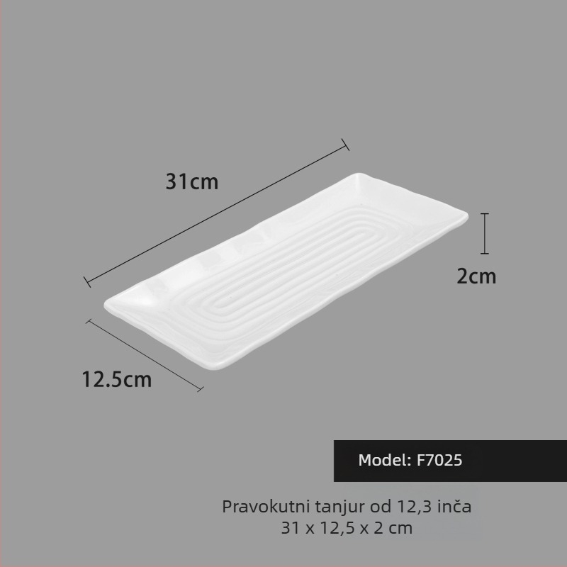 Melaminski tanjur, kvadratnog oblika, suvremeni minimalistički stil (Materijal: Melamin; Oblik: Kvadratni; Stil: Moderni Minimalizam; Mikrovalna pećnica: Nije dostupna; Tisak logotipa: Moguće)