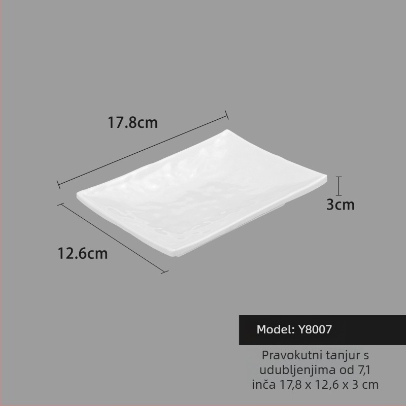 Melaminski tanjur, kvadratnog oblika, suvremeni minimalistički stil (Materijal: Melamin; Oblik: Kvadratni; Stil: Moderni Minimalizam; Mikrovalna pećnica: Nije dostupna; Tisak logotipa: Moguće)