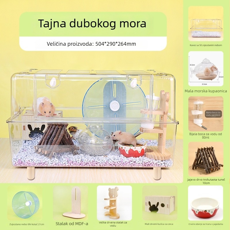 Prozirni plastični kavez za hrčka