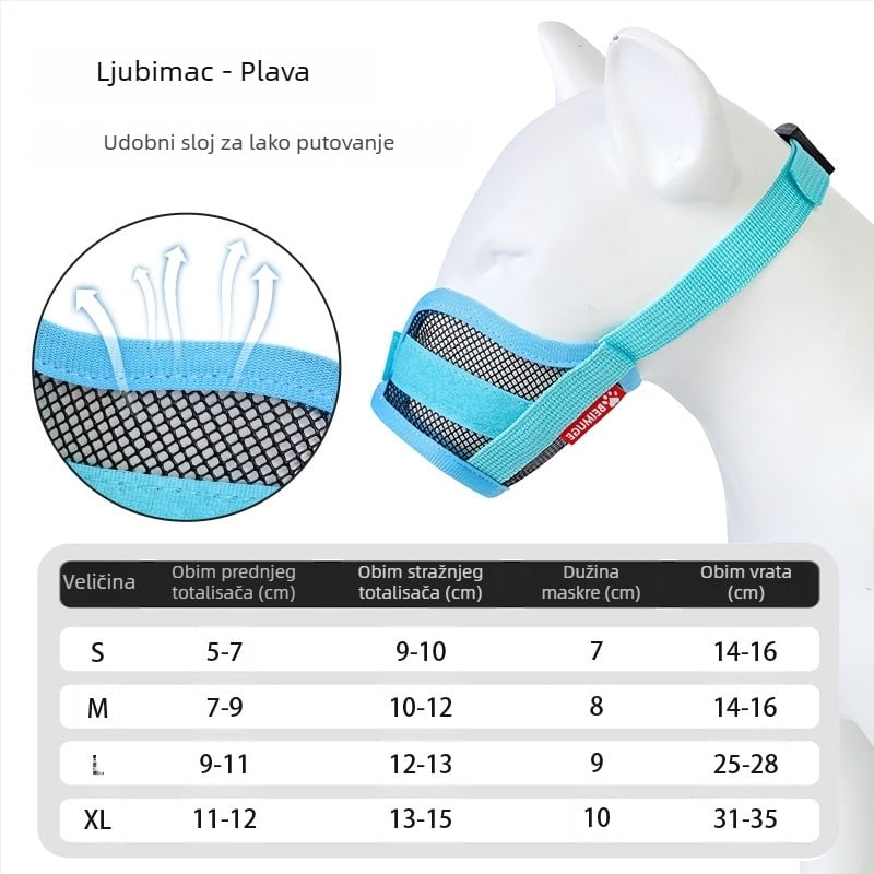 Muzzle za psa – protiv ugriza, protiv lave, prozračna, prilagodljiva, s mogućnošću pijenja