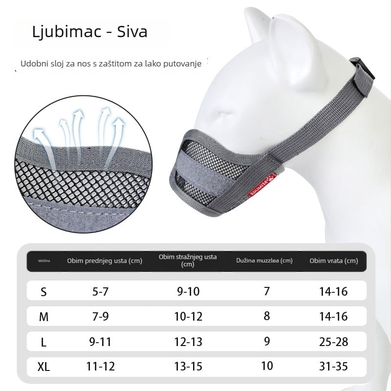 Muzzle za psa – protiv ugriza, protiv lave, prozračna, prilagodljiva, s mogućnošću pijenja